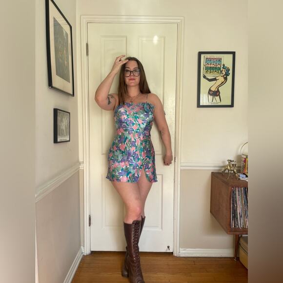 90s Vintage Victorias Secret Mini Slip Dress